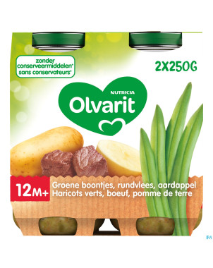 Olvarit haricots boeuf puree    2x250g 12m04