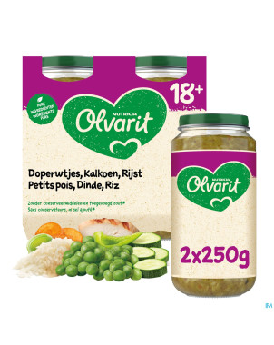 Olvarit petit pois dinde risotto    2x250g 18m01