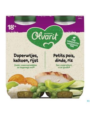 Olvarit petit pois dinde risotto    2x250g 18m01