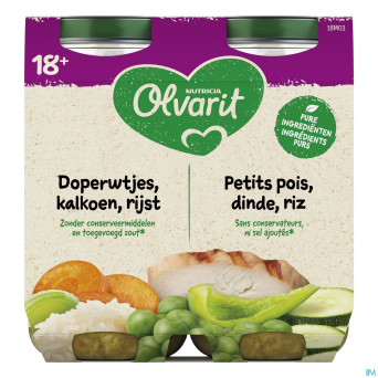 Olvarit petit pois dinde risotto    2x250g 18m01