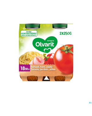 Olvarit macaroni tomate jambon    2x250g 18m03