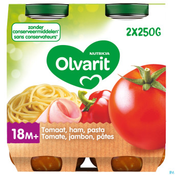 Olvarit macaroni tomate jambon    2x250g 18m03