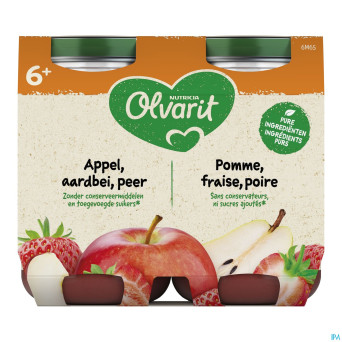 Olvarit fruit pomme fraise    2x200g 6m61