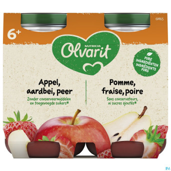 Olvarit fruit pomme fraise    2x200g 6m61