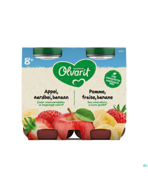 Olvarit fruit pomme fraise cassis    2x200g 8m60