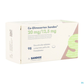 Co olmesartan sandoz 20mg/12,5mg comp pell  98