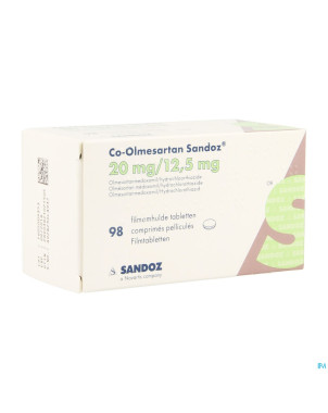 Co olmesartan sandoz 20mg/12,5mg comp pell  98
