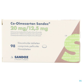 Co olmesartan sandoz 20mg/12,5mg comp pell  98