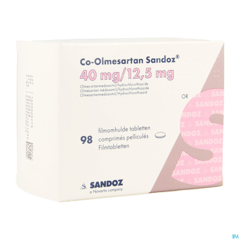 Co olmesartan sandoz 40mg/12,5mg comp pell  98
