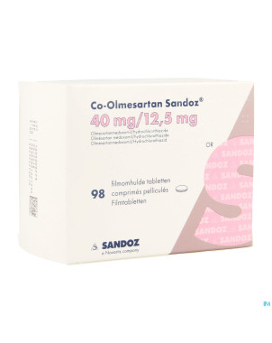 Co olmesartan sandoz 40mg/12,5mg comp pell  98