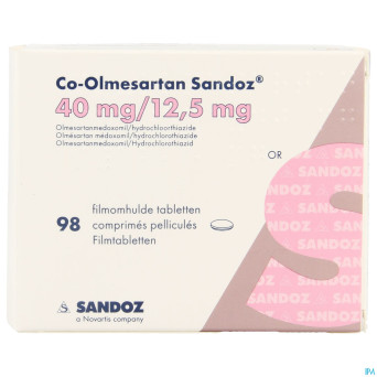 Co olmesartan sandoz 40mg/12,5mg comp pell  98