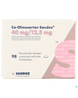 Co olmesartan sandoz 40mg/12,5mg comp pell  98