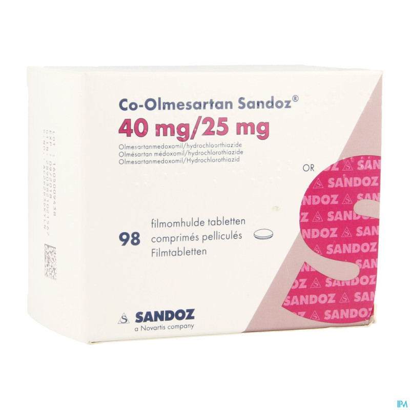 Co olmesartan sandoz 40mg/25,0mg comp pell  98