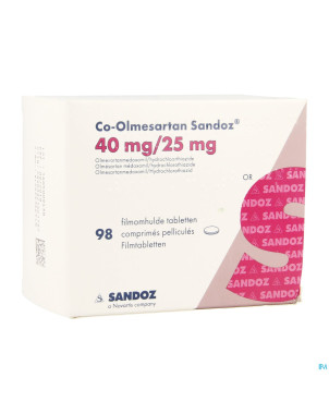 Co olmesartan sandoz 40mg/25,0mg comp pell  98