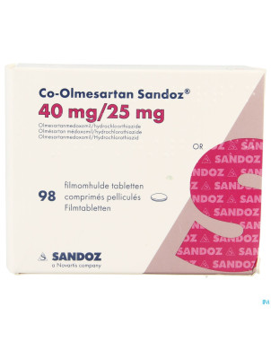 Co olmesartan sandoz 40mg/25,0mg comp pell  98