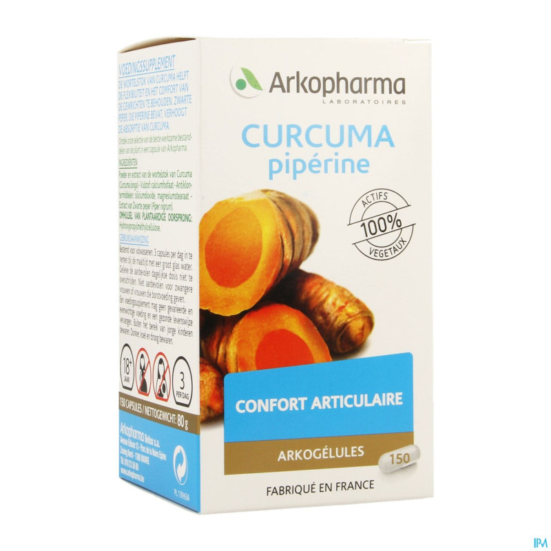 Arkogelules curcuma + piperine  150