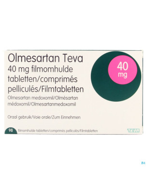Olmesartan teva generics 40mg comp pell 98