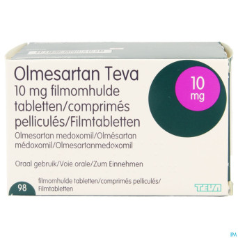 Olmesartan teva generics 10mg comp pell 98