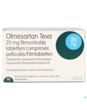 Olmesartan teva generics 20mg comp pell 98