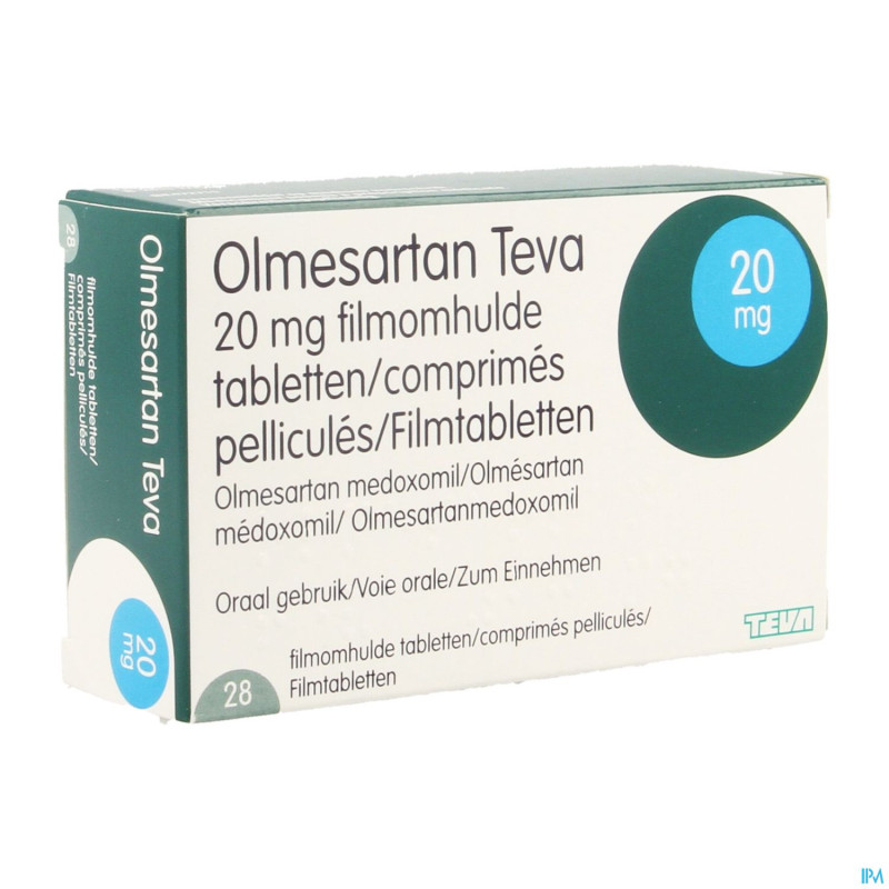 Olmesartan teva generics 20mg comp pell 28