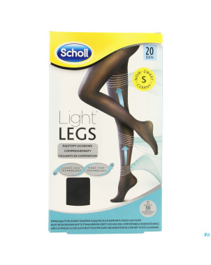 Scholl light legs 20d small    black