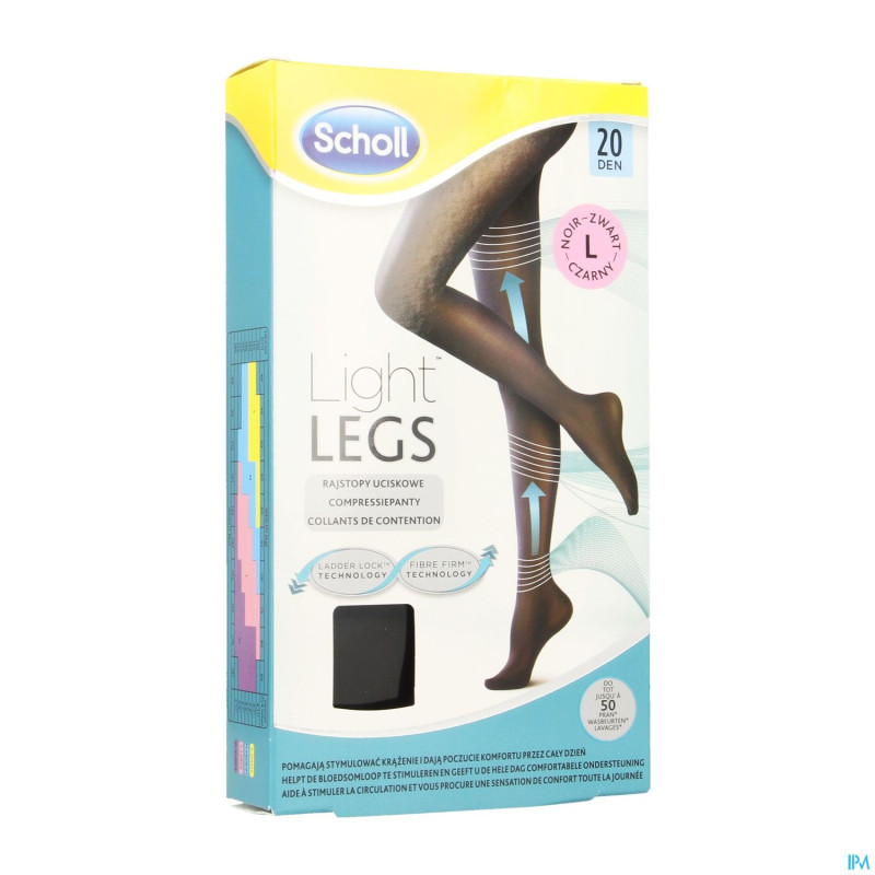 Scholl light legs 20d large    black