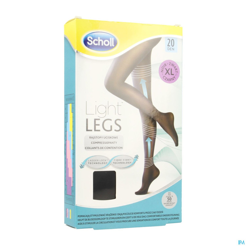 Scholl light legs 20d extra large    black