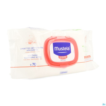 Mustela pts lingettes nett. apaisantes n/parfum 70