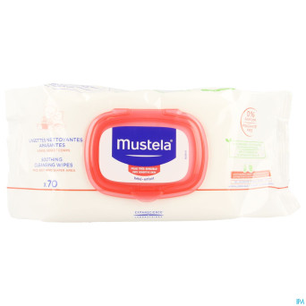 Mustela pts lingettes nett. apaisantes n/parfum 70