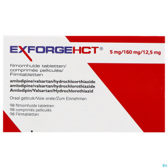 Exforge hct  5mg/160mg/12,5mg pipharma comp 98 pip