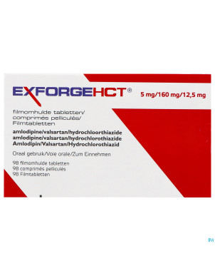 Exforge hct  5mg/160mg/12,5mg pipharma comp 98 pip