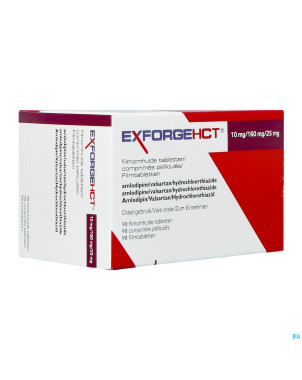 Exforge hct 10mg/160mg/25,0mg pipharma comp 98 pip
