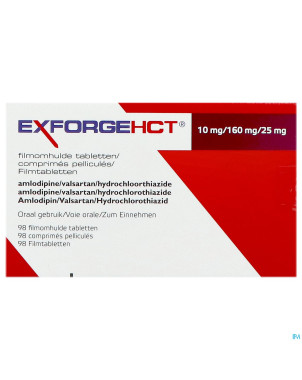 Exforge hct 10mg/160mg/25,0mg pipharma comp 98 pip