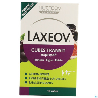 Laxeov transit pruneau-figue-raisin   cubes 10x10g
