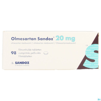 Olmesartan sandoz 20mg comp  98 x 20mg