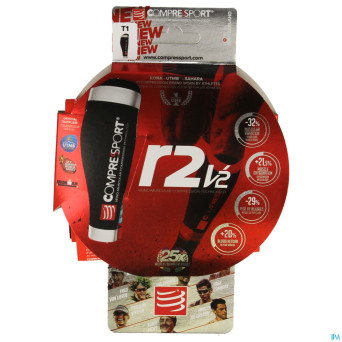 Compressport calf r2v2 black t1