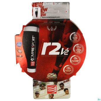 Compressport calf r2v2 black t2