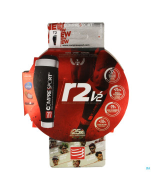 Compressport calf r2v2 black t2
