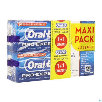 Oral b pro expert dents fortes 2x75ml 1+1 gratuit