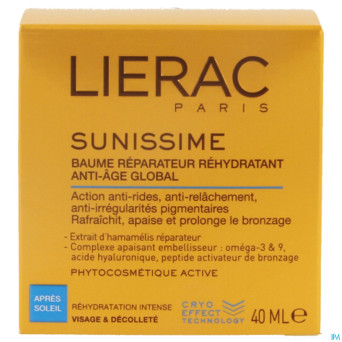 Lierac sunissime baume reparateur rehydra pot 40ml