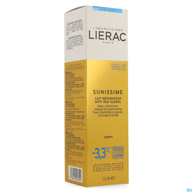 Lierac sunissime lait repar.rehydra corps tb 150ml