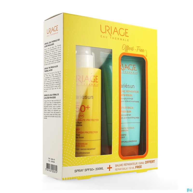 Uriage bariesun ip50+ spray 200ml+a/sol rep. 150ml