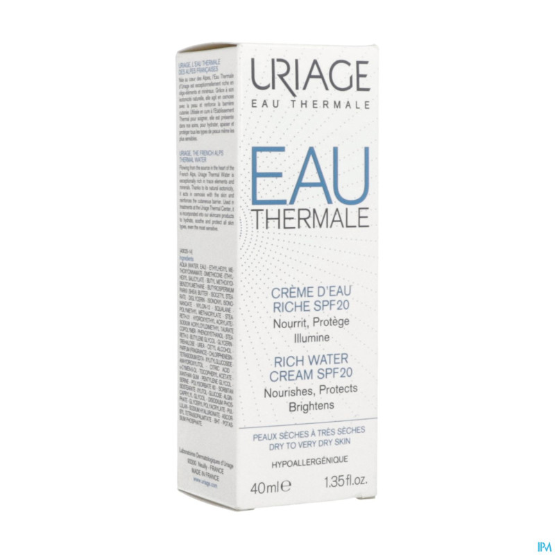 Uriage eau thermale cr eau riche ip20    40ml