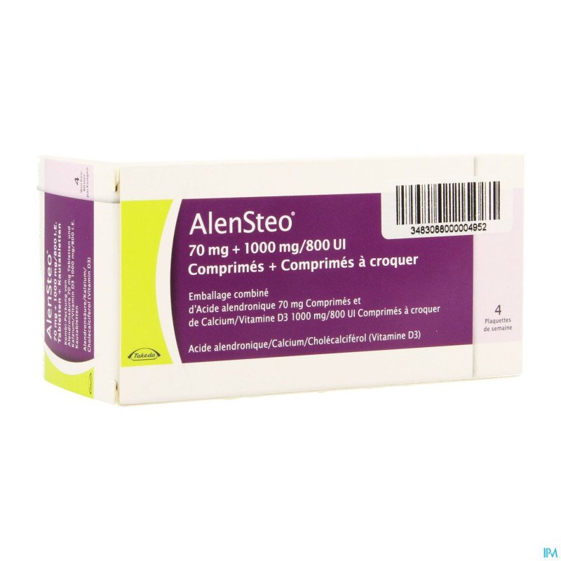 Alensteo blister  4 x (1 tabl 70mg+6x1000mg/800ui)