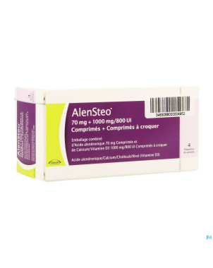 Alensteo blister  4 x (1 tabl 70mg+6x1000mg/800ui)