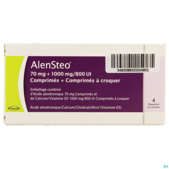 Alensteo blister  4 x (1 tabl 70mg+6x1000mg/800ui)