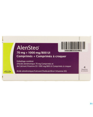 Alensteo blister  4 x (1 tabl 70mg+6x1000mg/800ui)
