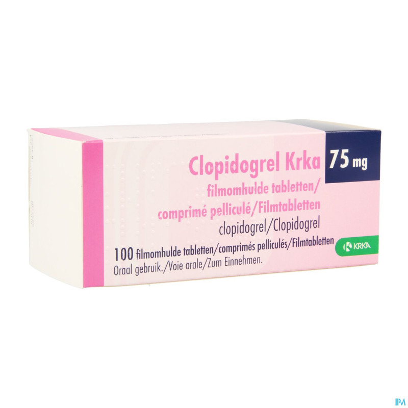 Clopidogrel krka  75mg comp pell 100 x  75mg