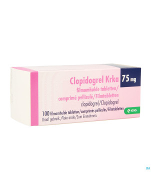Clopidogrel krka  75mg comp pell 100 x  75mg