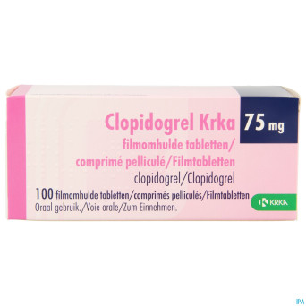 Clopidogrel krka  75mg comp pell 100 x  75mg